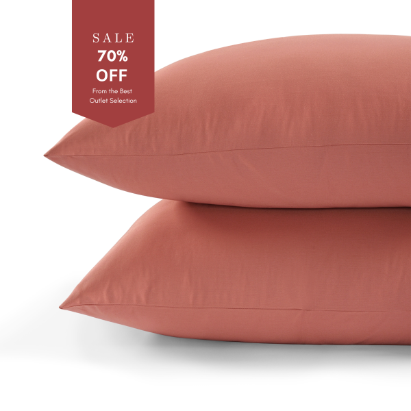 800 Thread Count Pair 2 Pillowcases of Grand Splendour LUXE Pillowcases  Sateen Terra Cotta Oxford  Terra Cotta | Bed Sava