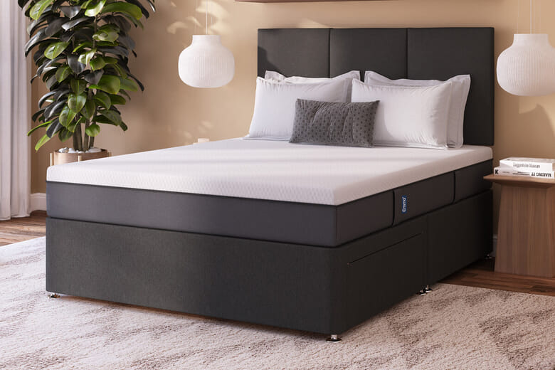 Emma™ Original Memory Foam Mattress + Premium Divan Bed, Bednextday_Teal, No Storage, Small Double