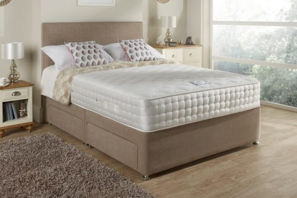 Relyon Chelsea 1500 Mattress + Premium Divan Bed Bednextday Mink No Storage Double | Bed Sava