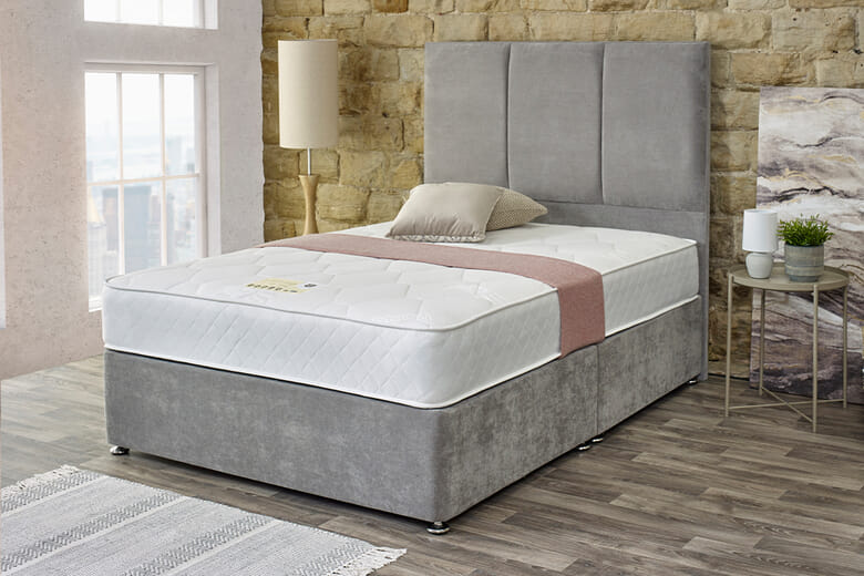 Shire Bed Company Memory Deluxe 1000 Mattress + Premium Divan Bed, Bednextday_Marine, No Storage, King Size