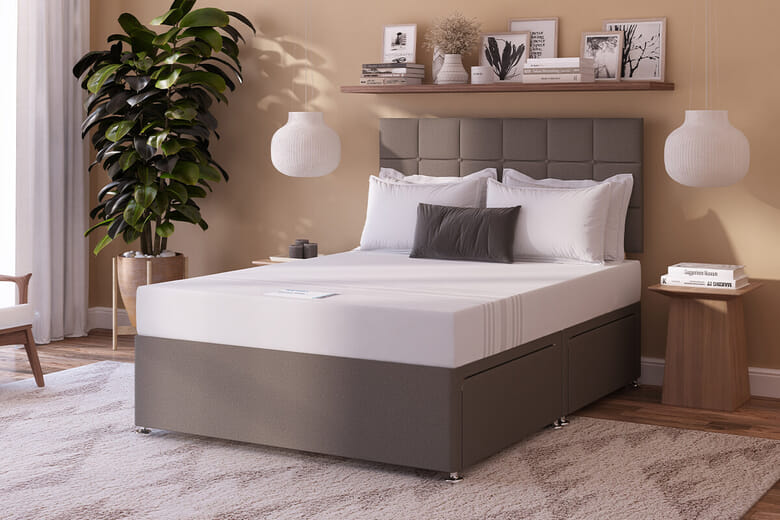 Breasley Select 1000 Pocket Mattress + Premium Divan Bed, Bednextday_Carbon, End Opening Ottoman, Double