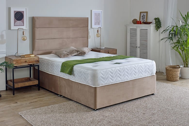 Spring King® Memory Ortho Mattress + Premium Divan Bed, Bednextday_Marine, End Opening Ottoman, Double