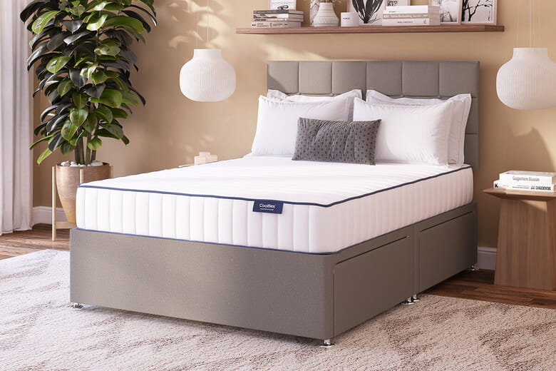 Coolflex® Essentials Pocket Mattress + Premium Divan Bed, Bednextday_Carbon, 4 Drawers, Double