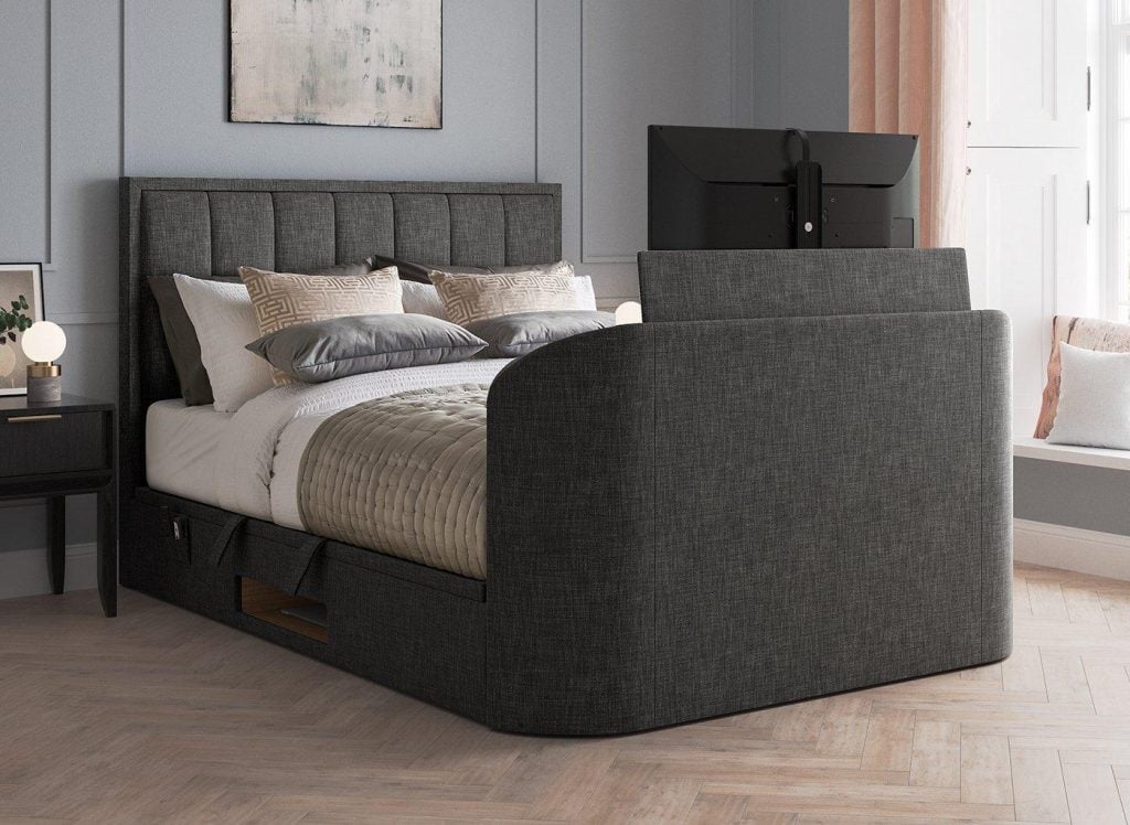 Osaka Ottoman TV Bed - 4'6 Double - Grey