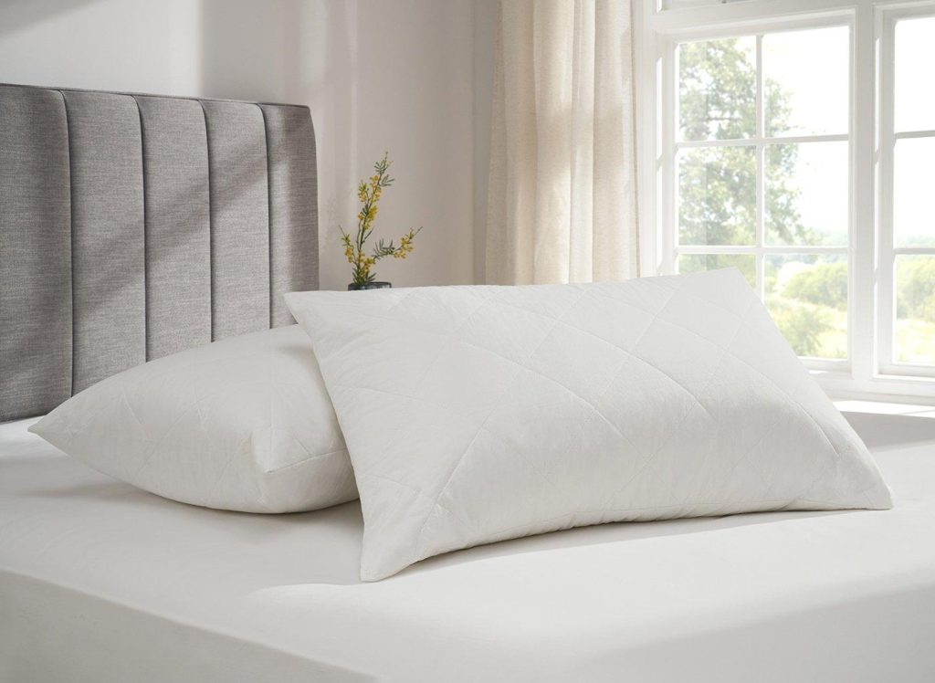 Flaxby Quilted Pure Cotton Pillow Protector Pair