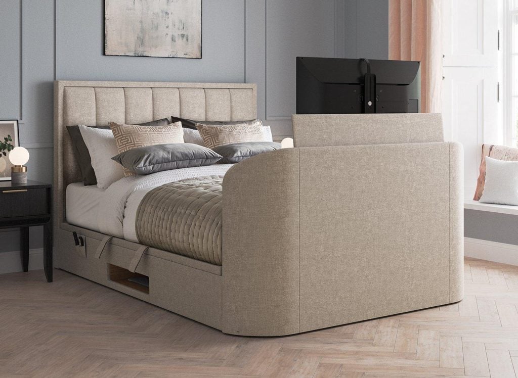 Osaka Ottoman TV Bed - 5'0 King - Cream