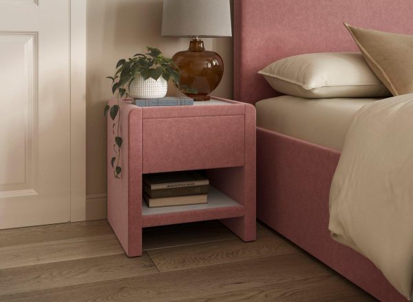 House Beautiful Margot Boucle Bedside Table  Pink | Bed Sava