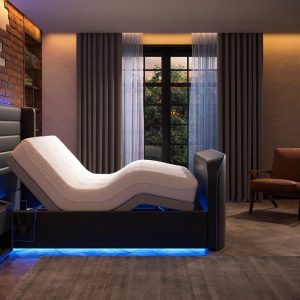 Drift Gaming Sleepmotion 400i Adjustable TV Bed Frame  46 Double  Black | Bed Sava