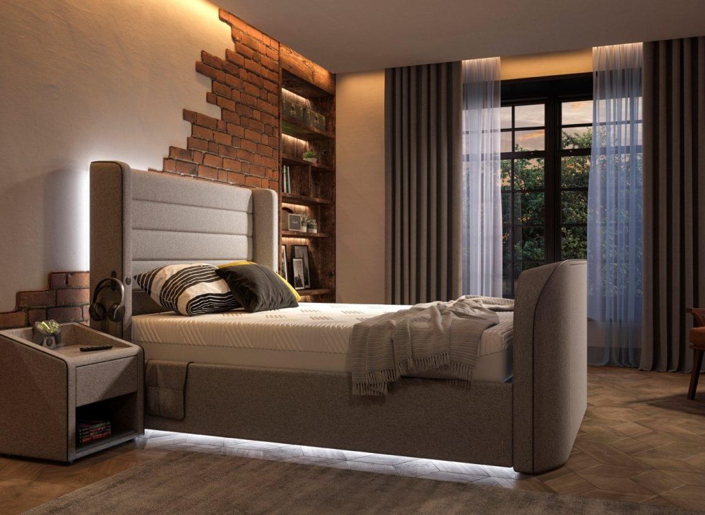 Drift Gaming Sleepmotion 200i Adjustable TV Bed Frame - 5'0 King - Grey