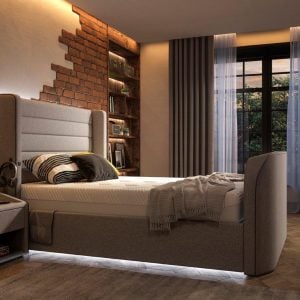 Drift Gaming Sleepmotion 200i Adjustable TV Bed Frame  50 King  Grey | Bed Sava