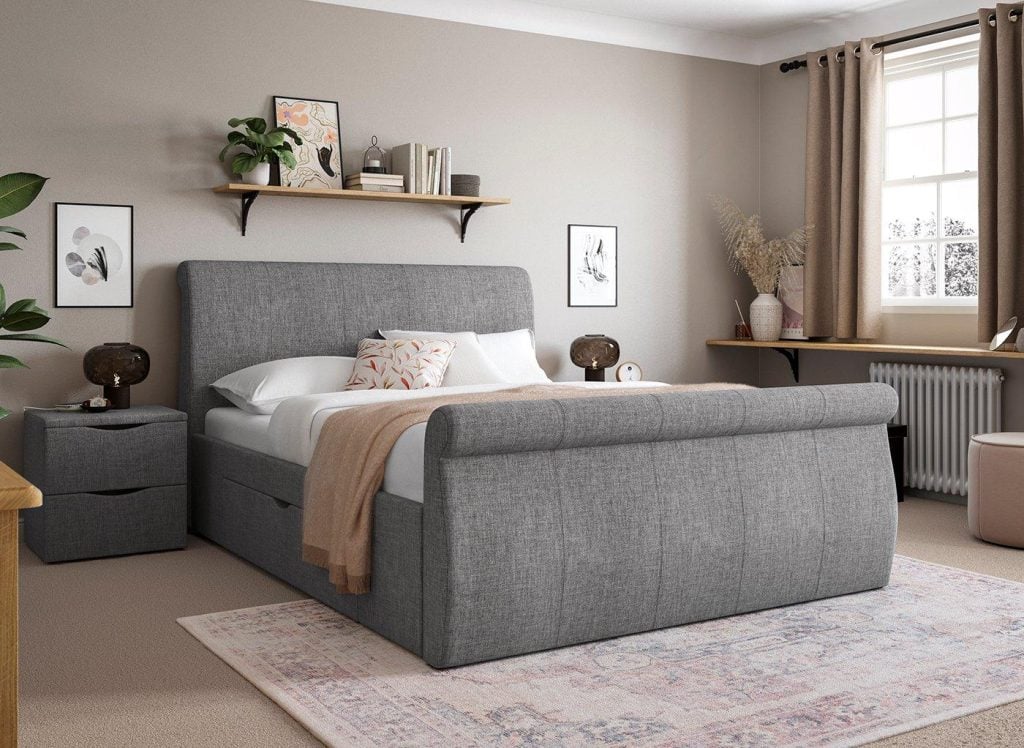 Lucia Upholstered Bed Frame - 6'0 Super King - Grey