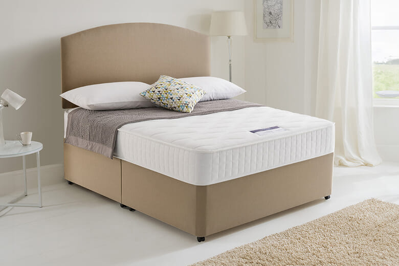 Silentnight Essentials Memory Mirapocket 1000 Mattress + Premium Divan Bed, Bednextday_Mink, End Opening Ottoman, Double