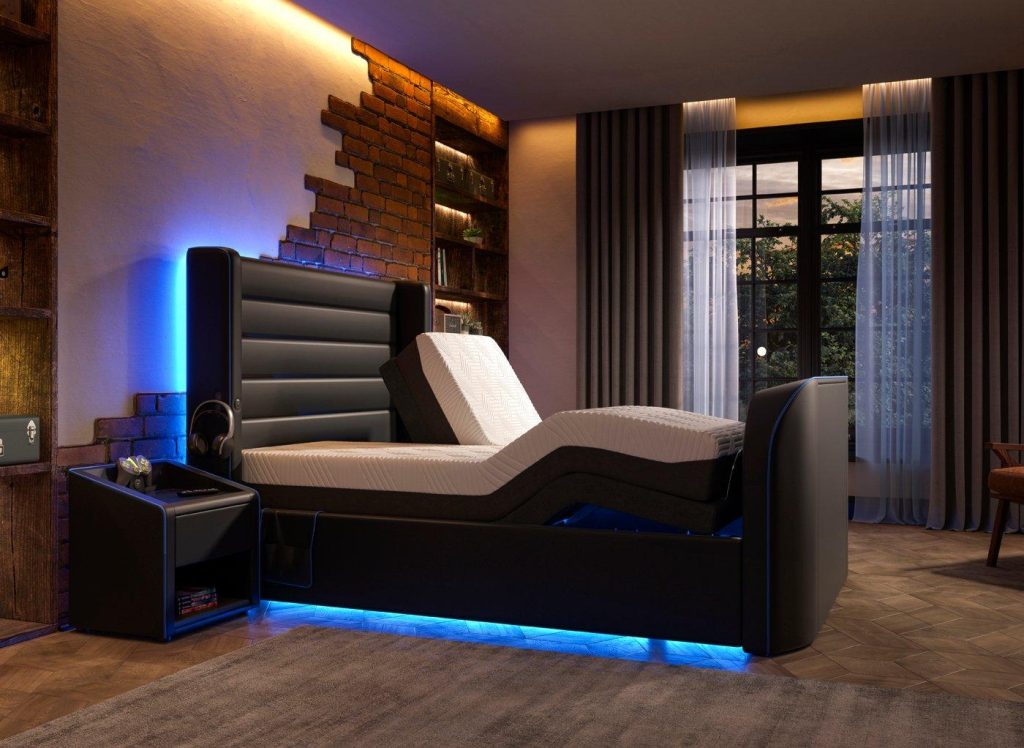 Drift Gaming Sleepmotion 200u&i Adjustable TV Bed Frame - 5'0 King - Black