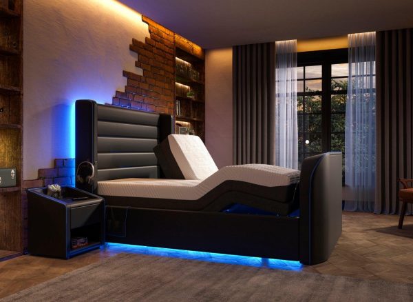 Drift Gaming Sleepmotion 200ui Adjustable TV Bed Frame  50 King  Black | Bed Sava