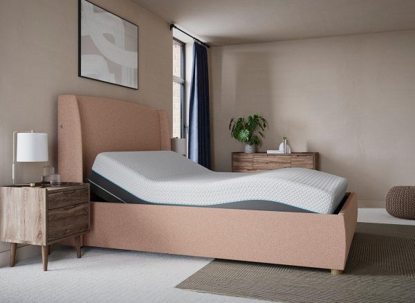 TEMPUR® Linford Sleepmotion Adjustable Upholstered Bed Frame  50 King  Pink | Bed Sava