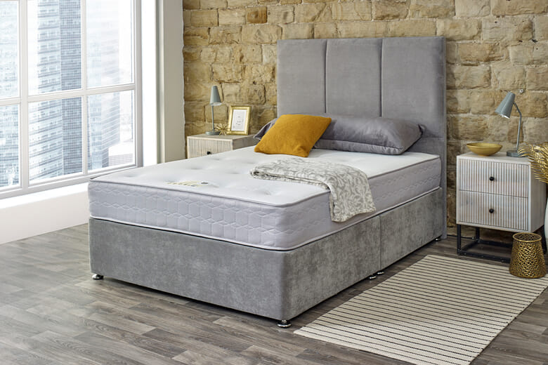Shire Bed Company Ortho Backcare Mattress + Premium Divan Bed, Bednextday_Teal, No Storage, King Size