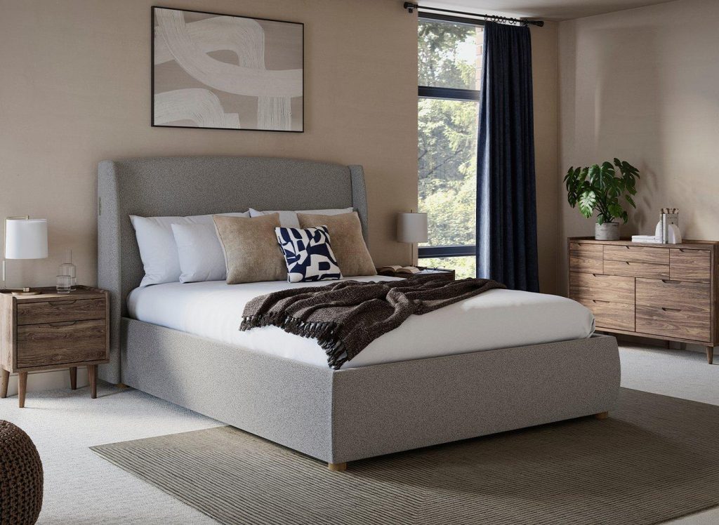 TEMPUR® Linford Upholstered Ottoman Bed Frame - 6'0 Super King - Grey