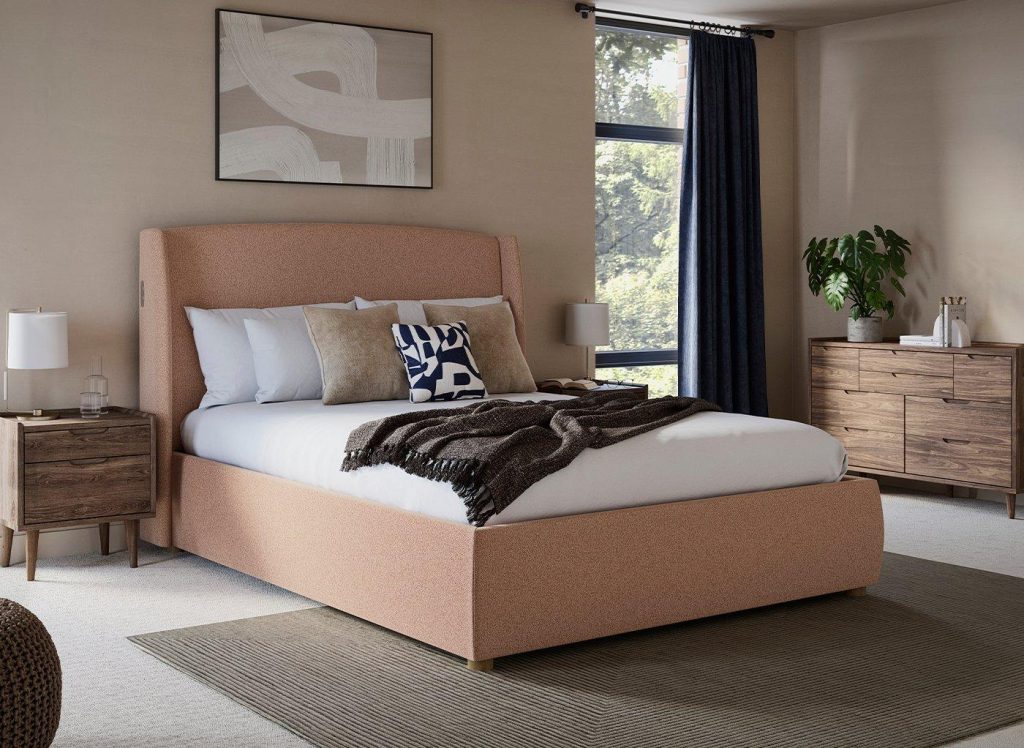 TEMPUR® Linford Upholstered Ottoman Bed Frame - 5'0 King - Pink
