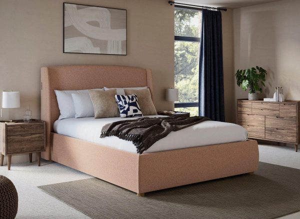 TEMPUR® Linford Upholstered Ottoman Bed Frame  60 Super King  Pink | Bed Sava
