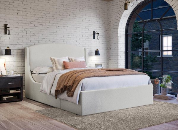Vermont Upholstered Bed Frame  50 King  Silver | Bed Sava