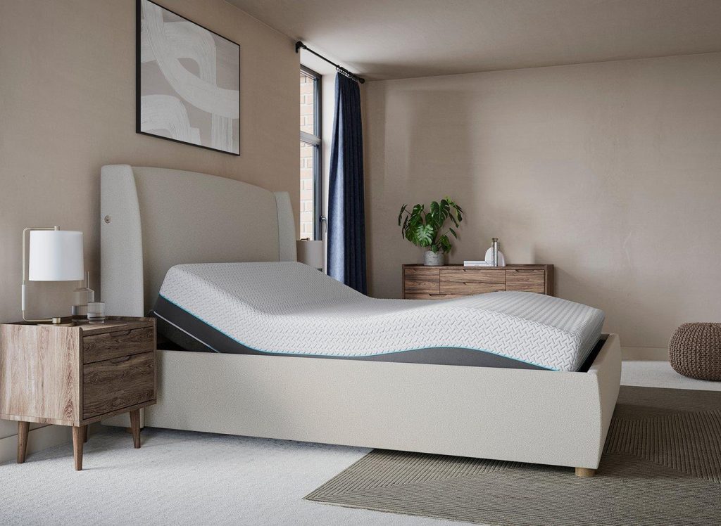 TEMPUR® Linford Sleepmotion Adjustable Upholstered Bed Frame - 5'0 King - Cream