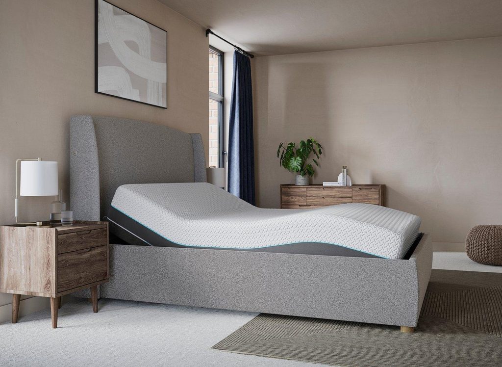 TEMPUR® Linford Sleepmotion Adjustable Upholstered Bed Frame - 6'0 Super King - Grey