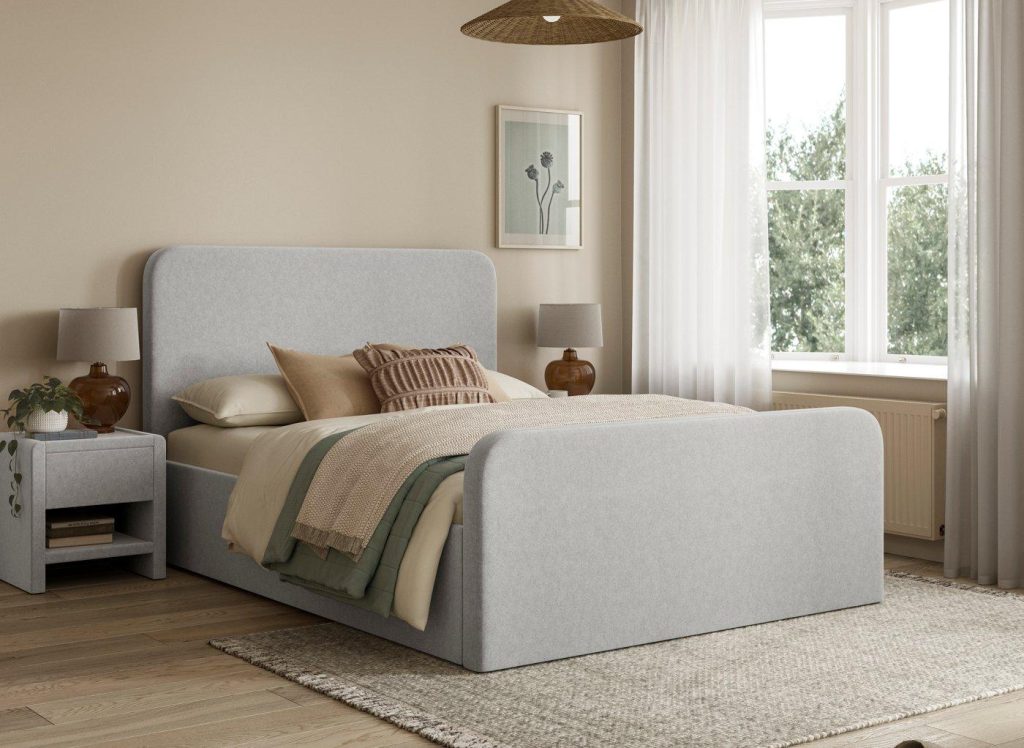 House Beautiful Margot Bouclé Bed Frame - 5'0 King - Grey