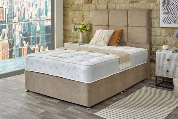 Shire Bed Company Pocket Luxury 1000 Mattress + Premium Divan Bed Bednextday Silver No Storage Super King | Bed Sava