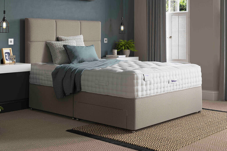 Relyon Warwick 2350 Mattress + Premium Divan Bed, Bednextday_Silver, End Opening Ottoman, Super King