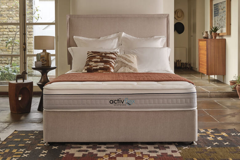 Sleepeezee ActivFlex Response 1600 Memory Mattress + Premium Divan Bed, Bednextday_Cream, 2 Drawers, King Size