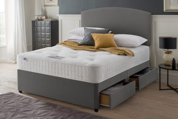 Rest Assured Venice Ortho 1400 Pocket Mattress + Premium Divan Bed Bednextday Teal End Opening Ottoman Super King | Bed Sava