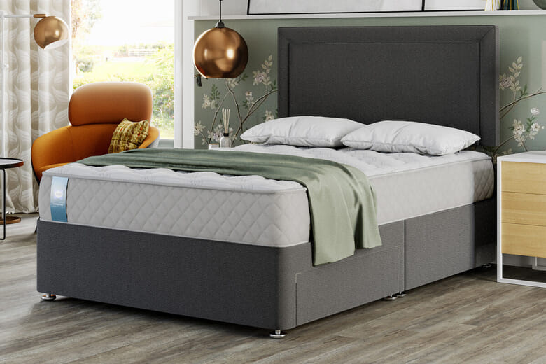 Sealy Advantage Classic Mattress + Premium Divan Bed, Bednextday_Mink, End Opening Ottoman, Super King