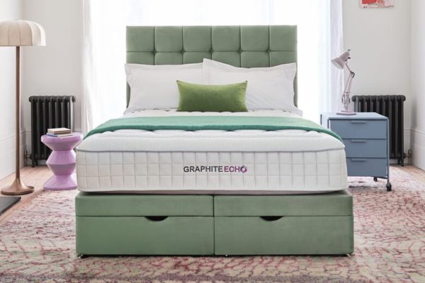 Sleepeezee Graphite Echo 2300 Memory Hybrid Mattress + Premium Divan Bed Bednextday Carbon No Storage King Size | Bed Sava