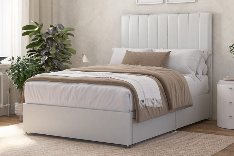 Premium Divan Bed, Bednextday_Silver, No Storage, King Size