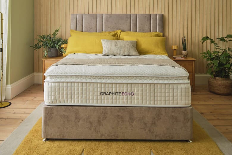Sleepeezee Graphite Echo 4700 Memory Hybrid Mattress + Premium Divan Bed, Bednextday_Marine, 4 Drawers, Super King