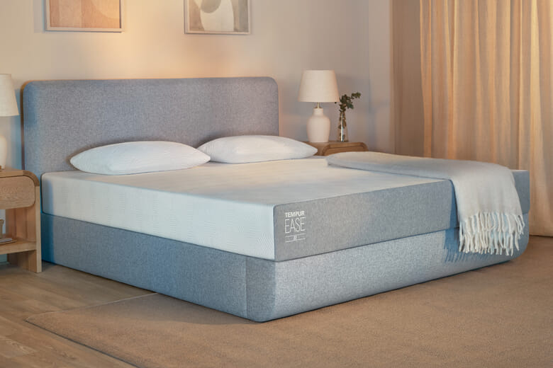 TEMPUR EASE® 22 Mattress + Premium Divan Bed, Bednextday_Cream, 2 Drawers, King Size