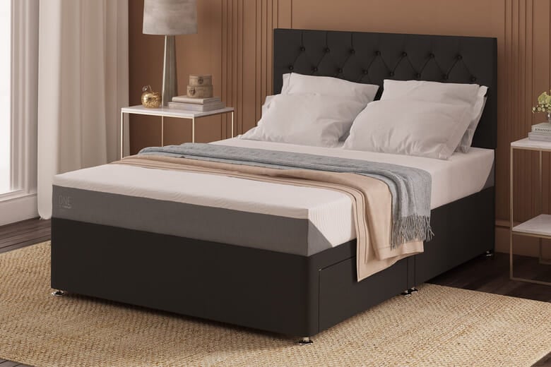 TEMPUR® ONE Medium Mattress + Premium Divan Bed, Bednextday_Cream, No Storage, King Size
