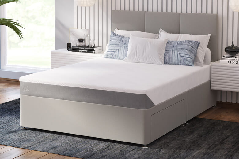 TEMPUR® ONE Soft Mattress + Premium Divan Bed, Bednextday_Teal, End Opening Ottoman, Super King