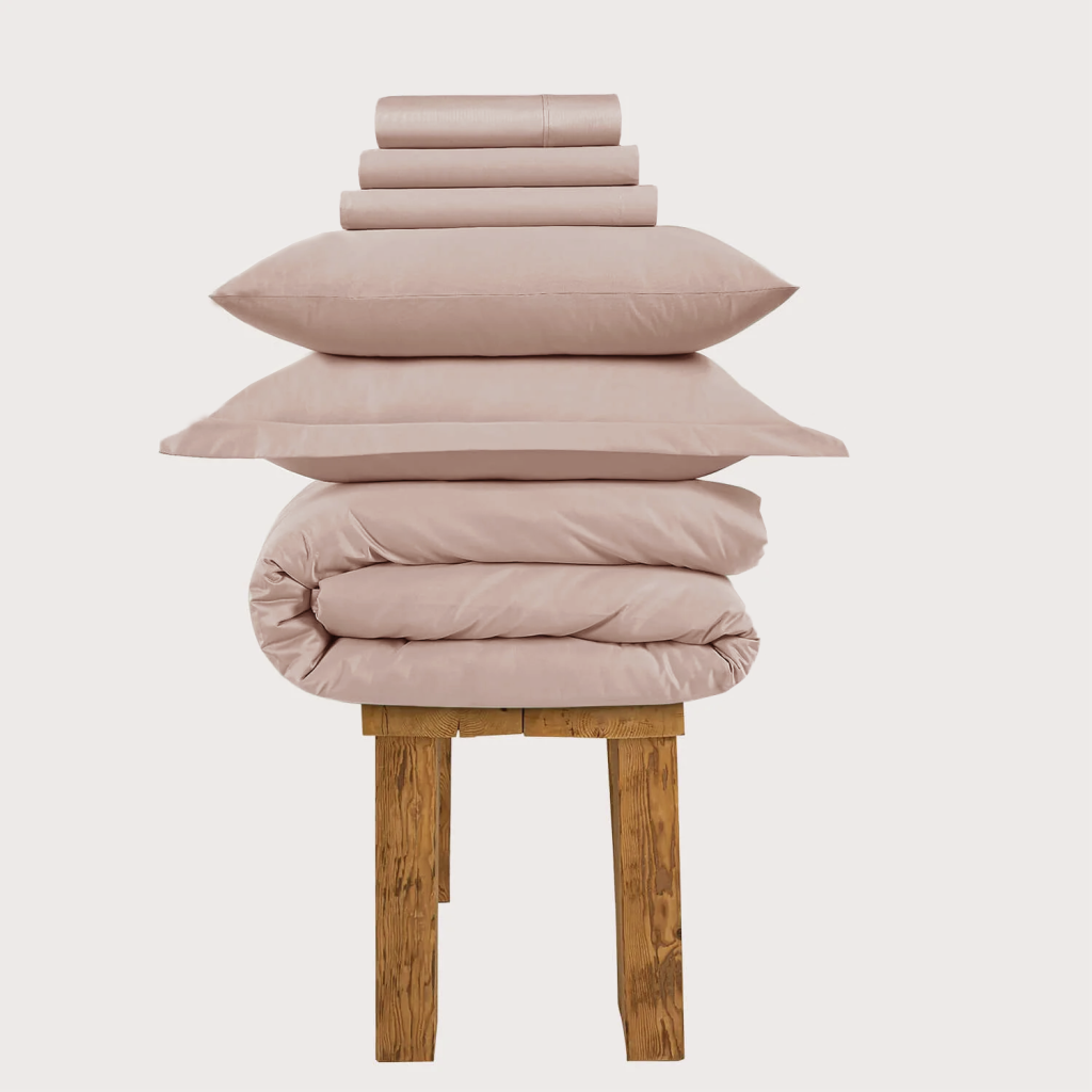 All Season Egyptian Giza Bedding Set - Dusty Rose, Double / Dusty Rose