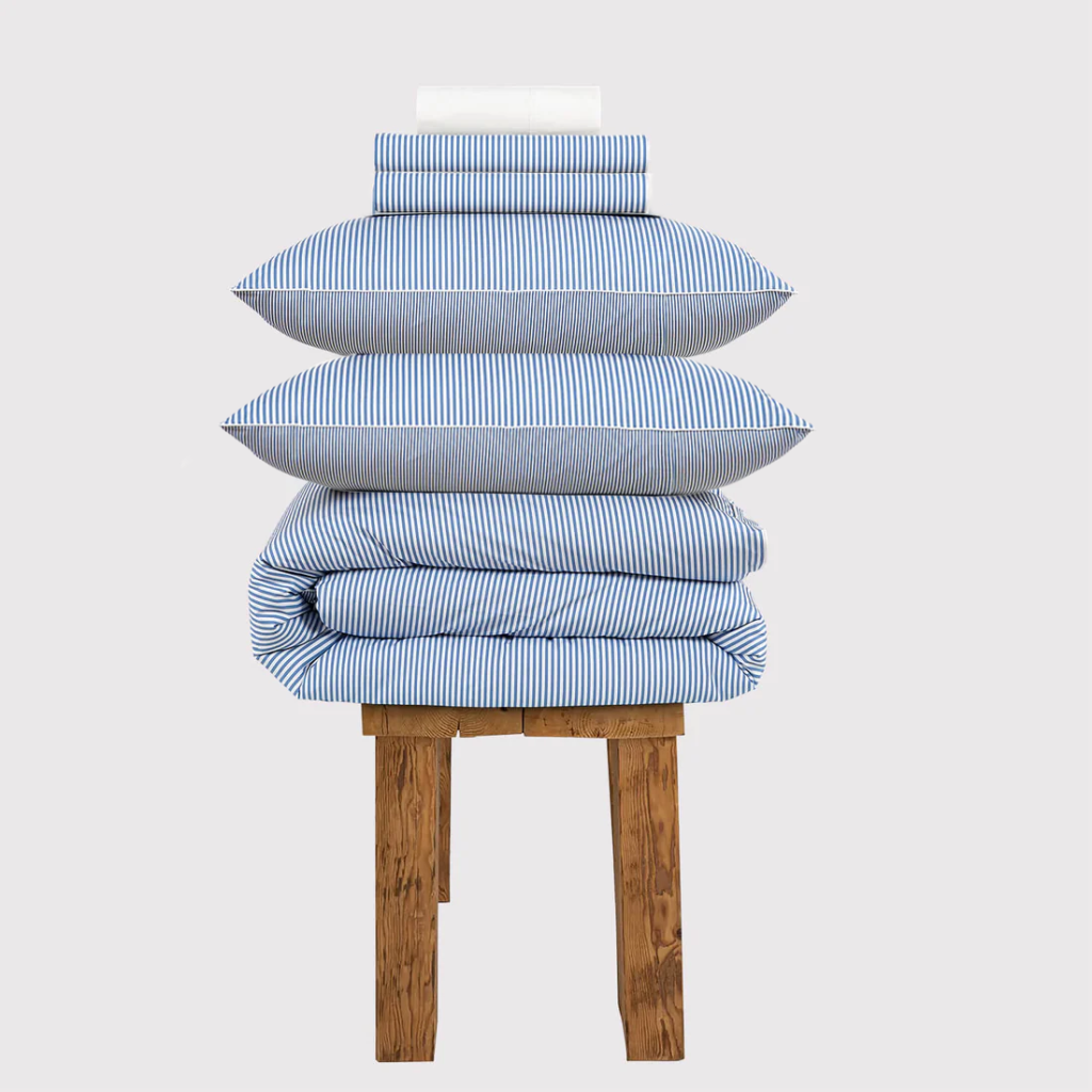 300 Thread Count Celeste Quiet Harbour with White Bedding Set, King / Celeste Quiet Harbour & White