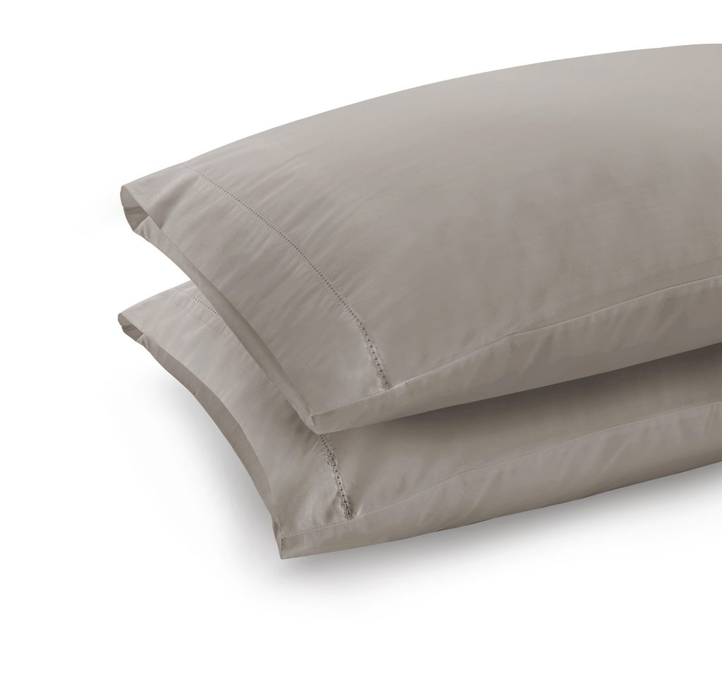 300 Thread Count Percale Pair (2 pillowcases) of Brookshire Pillowcases - Simply Taupe, Oxford / Taupe