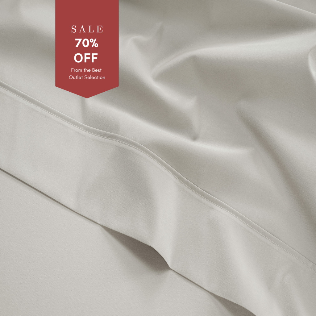 800 Thread Count Grand Splendour LUXE Flat Sheet - Sateen Oyster Mushroom, Double / Oyster Mushroom