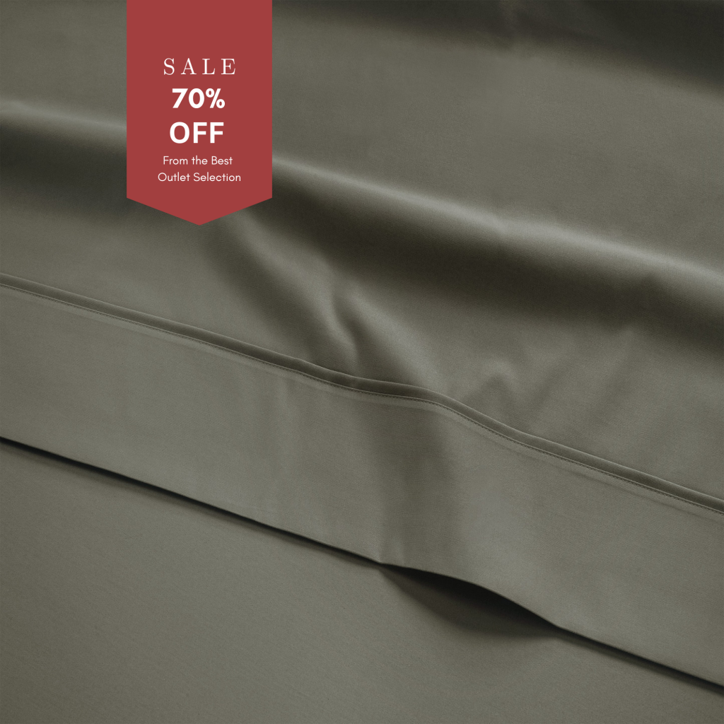 800 Thread Count Grand Splendour LUXE Flat Sheet - Sateen Sage Green, King / Sage Green