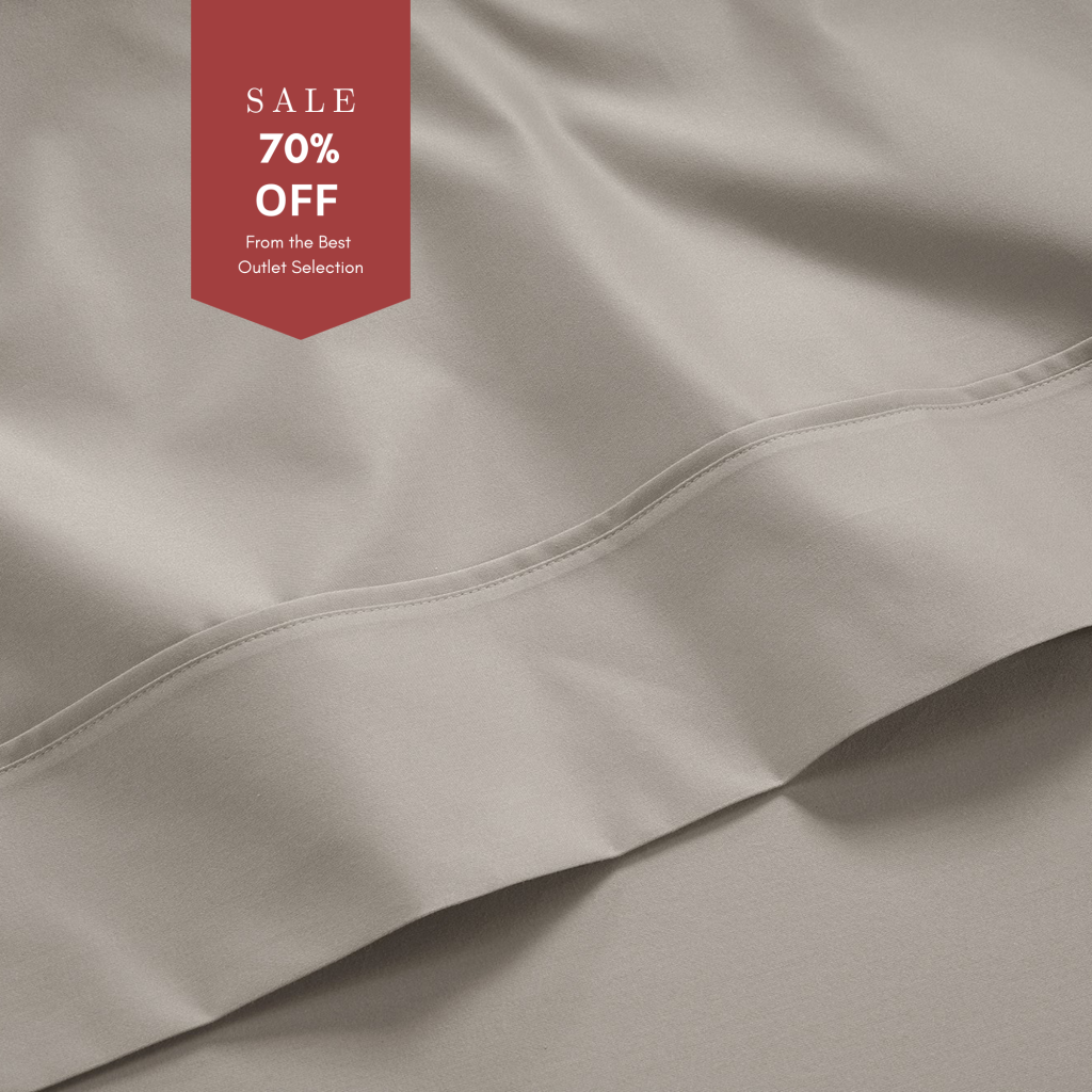 800 Thread Egyptian Cotton Count Grand Splendour Lux Flat Sheet - Simply Taupe, King / Taupe