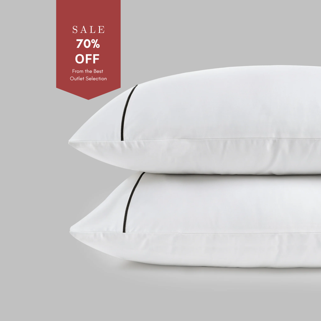 800 Thread Count Pair (2 Pillowcases) of Egyptian Cotton Kensington Lux Buttery Smooth Pillowcases - Jet Black, Standard / White with Jet Black