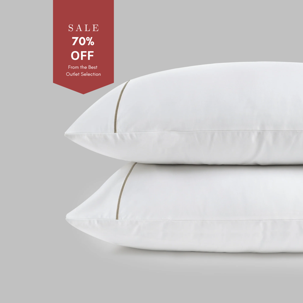 800 Thread Count Egyptian Pair (2 Pillowcases) of Cotton Kensington Lux Buttery Smooth Pillowcases - Simply Taupe, Oxford / White with Taupe