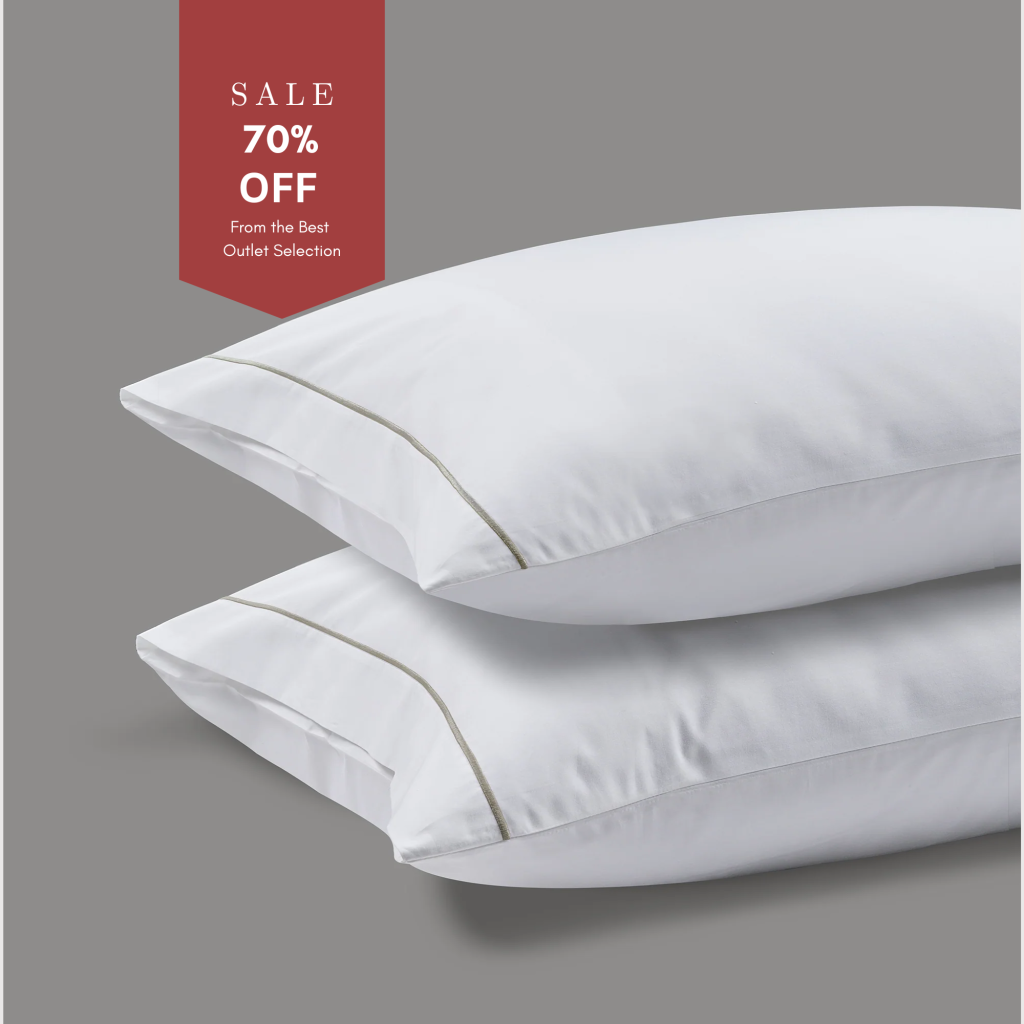 300 Thread Count Percale Pair (2 pillowcases) of Oakwood Pillowcases - Mink, Standard / Brilliant White with Mink