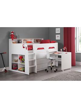 Julian Bowen Noah Midsleeper Bed With Desk, Drawers And Shelving