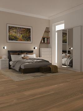 Swift Verve Part Assembled 4 Piece Package - 4 Door Mirrored Wardrobe, 5 Drawer Chest And 2 Bedside Chests - Fsc&Reg; Certified