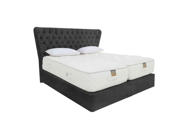 Harrison Spinks  Yorkshire 25K Medium 2 Drawer Divan Set With 2 Drawer Storage with Zip and Link Mattress  Super King  Mole Charcoal | Bed Sava